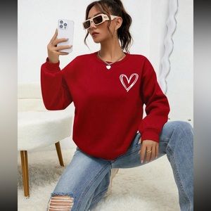Heart Print Sweatshirt